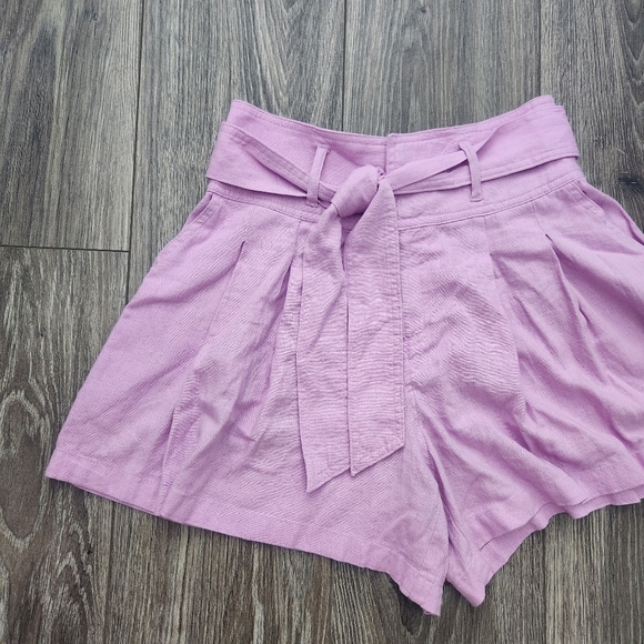 BP Nordstrom Lilac Linen Blend Shorts Tie Waist XS - Picture 3 of 9
